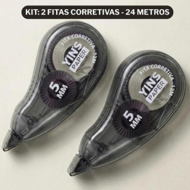 Imagem de Combo 2 Unidades Corretivo Em Fita Yins Paper Corpo Fume 4 Cores Papel