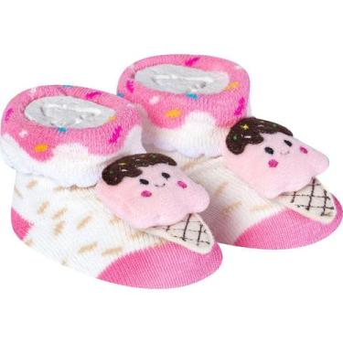Imagem de Meia Pantufa Divertida Menina Bebê Recém Nascido Saída Maternidade Enx