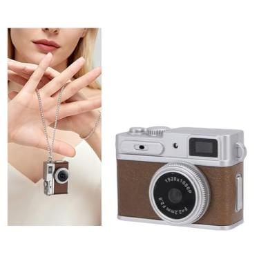 Imagem de Asixxsix Mini Câmera Digital Com Chaveiro, Câmera de Bolso Minúscula 1080P FHD 3MP Com Tela de 0,96 pol. e Luz LED Integrada, Gravador de Vídeo Portátil para Viagens, Vlogs (Marrom)