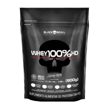 Imagem de 100% Whey HD Baunilha 900g Refil - Black Skull-Unissex