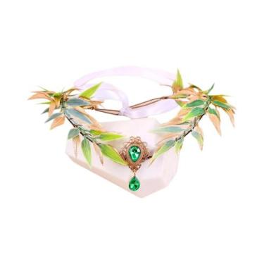 Imagem de Tiara De Orelhas De Elfo Para Meninas Com Strass, Guirlanda De Florest