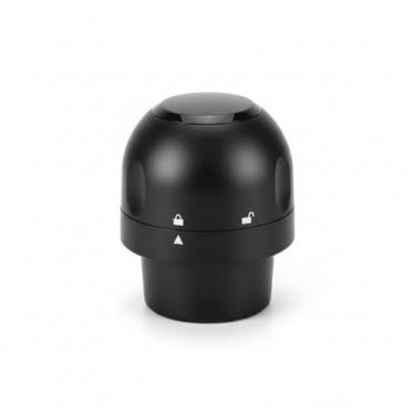 Imagem de Tampa Cadeado para Garrafas de Espumante e Champagne, Preta, com Sistema de Vedação a Vácuo