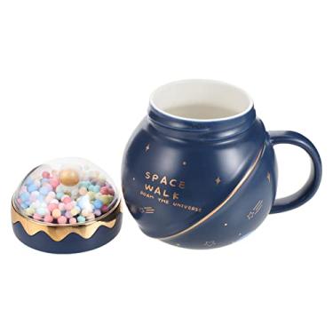 Imagem de Canecas fofas para decoração de escritório 1 conjunto de utensílios para beber, caneca prática adorável para uso doméstico Astronauta Planeta xícara de cerâmica Copo de café expresso de viagem Copos d