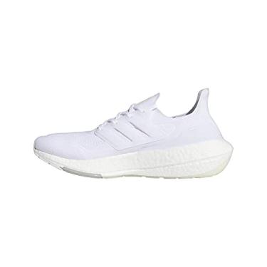 Imagem de adidas Tênis de corrida masculino Ultraboost 21, Branco/Cinza, 10
