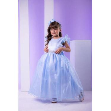 Imagem de Vestido Dama de Honra Azul Bebê Marie Longo Amanda - Tecido 100% Polié