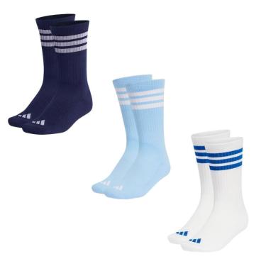 Imagem de Kit 3 Pares De Meias Adidas Cano Médio 3 Stripes Essentials Unissex