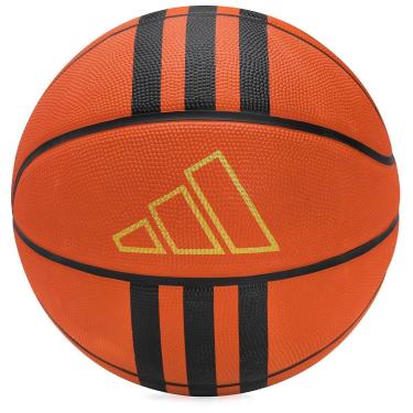 Imagem de Bola de Basquete Adidas 3 Stripe Rubber X3 Tam 5 Laranja e Preta-Unissex