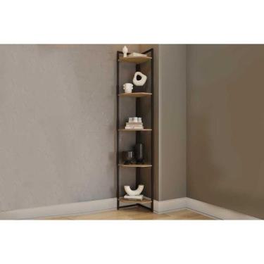 Imagem de Prateleira Decorativa Sala Estar Industrial LI022 Freijo/Preto - Kappe