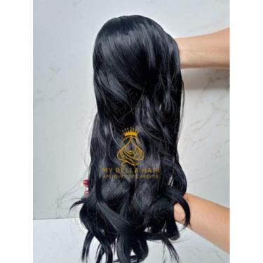 Imagem de Aplique de Cabelo na Tela Mega Hair Natural Fibra Russa Ondulado 60cm 