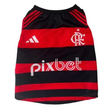 Imagem de Roupa Pet Cachorro Gato Time de Futebol Estampa FLA008 (PP, Padrão)