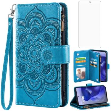 Imagem de Asuwish Capa de telefone para Motorola Moto G Power 5G 2025/G Play 2025 Capa carteira com protetor de tela de vidro temperado e flor flip porta-cartão de crédito suporte acessórios para celular XT2515