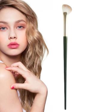 Imagem de Pincel de contorno angular, maquiagem com pincel em leque | Pincéis de contorno em formato de meio leque | Ferramentas de maquiagem escova angular corretivo escova cerdas macias para misturar creme lí