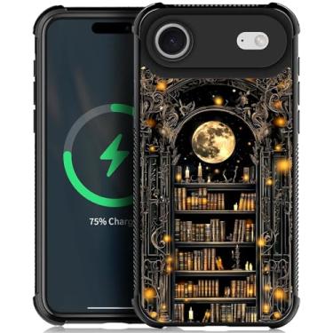 Imagem de Toulas Capa para 17 Air, design literário de estante gótica Dark Academia, proteção completa à prova de choque, anti-arranhões, capa de TPU, capas para homens e mulheres