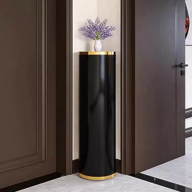 Imagem de Sapateira giratória de 360° com portas, sapateira redonda organizador de armazenamento de sapatos, suporte giratório moderno armário de sapatos alto para entrada quarto armário de canto (cor: sem