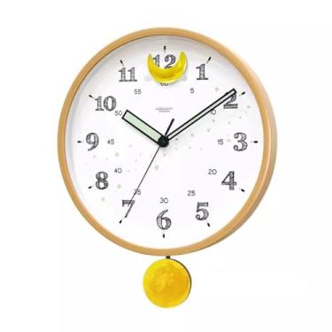 Imagem de Relógio de parede giratório criativo para sala de estar quarto relógio silencioso simples relógio luminoso montado na parede, adequado para sala de estar, estudo e quarto. Decoração de casa (branco)