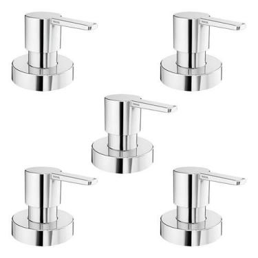 Imagem de Kit 5 Pc Acabamento Docol P/ Registro Deca 1.1/4 1.1/2 Gali Cinza