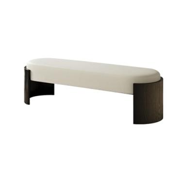 Imagem de Banqueta estofada de couro moderno para troca de sapatos para uso doméstico, vestiário, sofá, quarto, ponta de cama decorativa (GG)