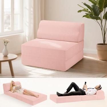 Imagem de Kasunpul Sofá-cama dobrável com travesseiro, cama de cadeira dobrável de espuma de memória, cadeira conversível com capa lavável, sofá futon para sala de estar/dormitório/uso de hóspedes/escritório em