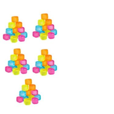 Imagem de Kit Cubos De Gelo Gela Rápido Reutilizável Coloridos Para Bebidas E Baldes De Vinho Não Derretem(50 CUBOS DE GELO(5x10))