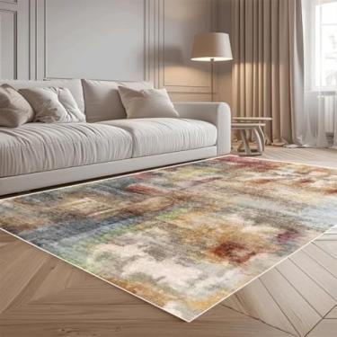 Imagem de Tapete abstrato moderno para sala de estar, decoração simples, tapete para quarto, tapete grande para piso (100x200cm 39,4x78in/Flanela-10)
