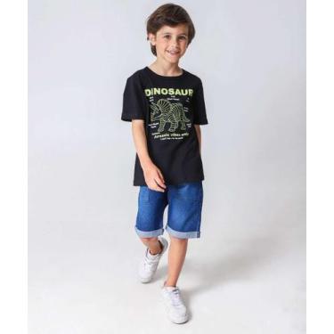Imagem de Bermuda Infantil Jeans Bolso Tam 04 a 08 Preto-74094 - Turma Legal, 6,