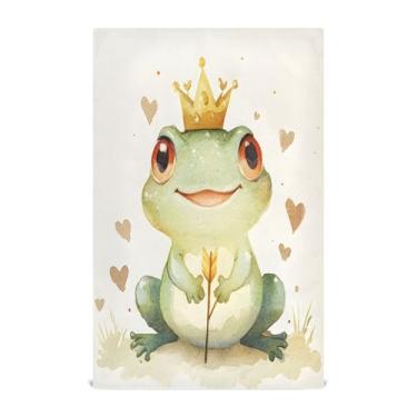 Imagem de xigua Conjunto de 1 panos de prato de cozinha de sapo verde fofos, toalhas de cozinha de secagem rápida altamente absorventes para limpeza de pratos e limpeza à mão, 71 x 45 cm