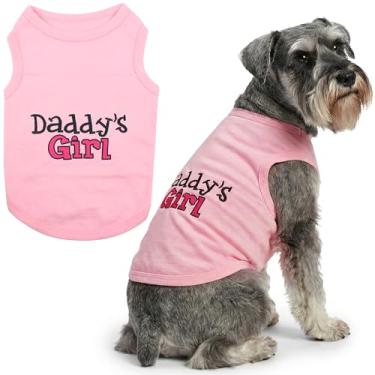Imagem de Parisian Pet Camiseta para cachorro com palavras bordadas "Daddy's Girl" - 100% algodão, roupas respiráveis sem mangas para cães - lavável na máquina para cães grandes, 2GG