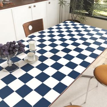 Imagem de Wallderful Papel de parede xadrez azul marinho e branco moderno papel de parede xadrez descascar e colar bancadas papel de contato vintage quadriculado para armários de quarto forro de prateleira