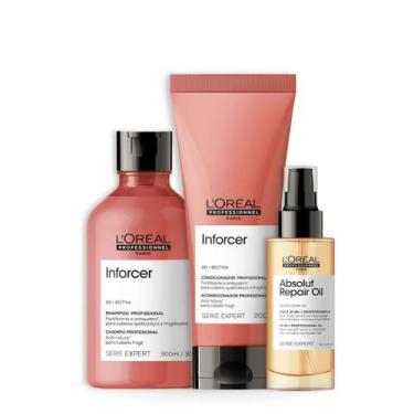 Imagem de Loreal Inforcer Sh 300ml + Cond 200ml + Oleo 90ml - Loreal Profissiona