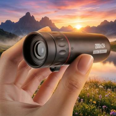 Imagem de Telescópio monocular 24x, telescópio monocular HD, monóculos compactos de prisma de alta potência para caminhadas, shows e viagens