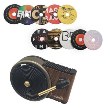 Imagem de Refrogerador de ar para carro, decoração de interiores, clipe de ventilação, difusor de fragrância, toca-discos estilo vintage, acessórios de carro, 10 peças de fatias perfumadas + 1 peça de clipe de