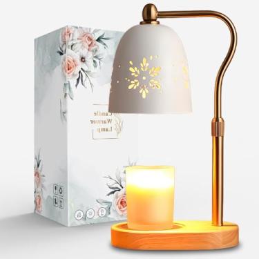Imagem de SpaceTime Lâmpada de aquecedor de velas com temporizador, aquecedor de vela de fazenda para cera, aquecedor elétrico de velas para jarras, luz regulável, decoração de casa, presentes para mãe (branco