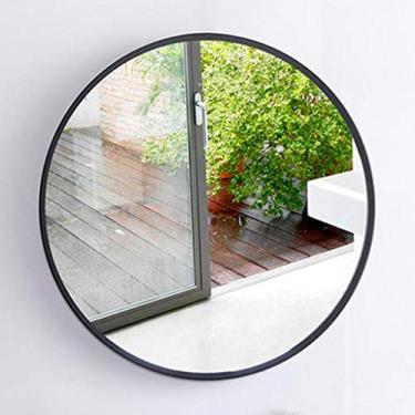 Imagem de Espelho suspenso de arte de ferro dourado estilo nórdico espelho de metal para banheiro espelho de banheiro sala de estar espelho de entrada hotel barbearia espelho decorativo Dressi