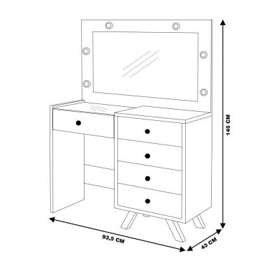 Imagem de Penteadeira Decorativa 4 Gavetas e Porta Jóias com Tampo de Vidro Diana Branco - Gran Belo
