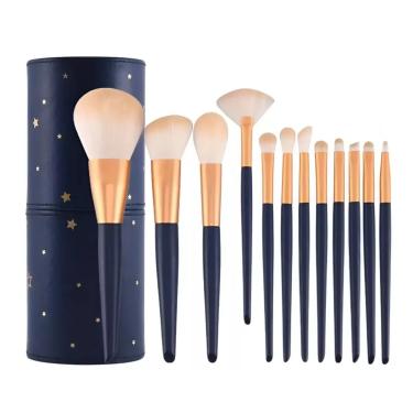 Imagem de Kit Completo 12 Pincéis de Maquiagem com Estojo – Ideal para Viagem