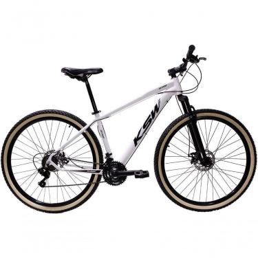 Imagem de Bicicleta Aro 29 Ksw Xlt 24v Freio A Disco Suspensão Mountain Bike Alumínio - Branco Tam.21