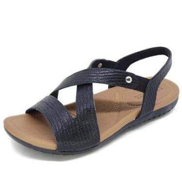 Imagem de Sandália Rasteira Usaflex Couro com Elástico-Feminino