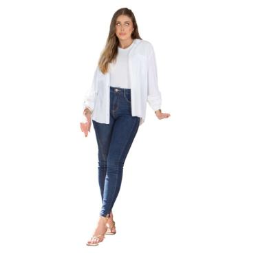 Imagem de Calça Jeans Headless Cigarrete Feminina - Jeans escuro