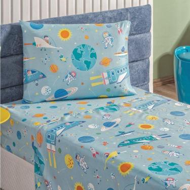 Imagem de Jogo De Lençol Solteiro Bouti Kids Estampado 3 Peças Astronauta