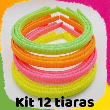 Imagem de Kit Tiaras Encapadas em Tecido Arco Arquinho Infantil Artesanato Color