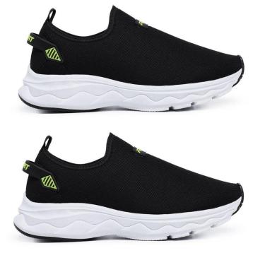 Imagem de Tênis Masculino Treino Academia Casual Confortável Leve Preto e Preto-Masculino