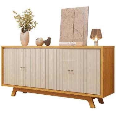 Imagem de Aparador Buffet Para Sala De Jantar 4 Portas 180cm Junia D05 Cedro Off