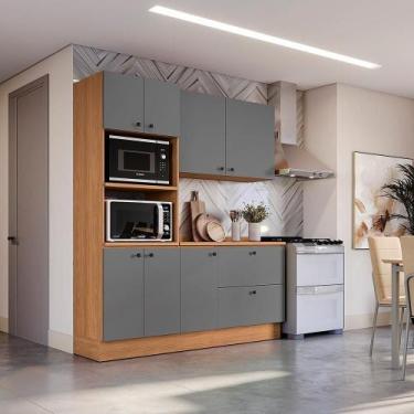 Imagem de Armário De Cozinha Compacta Torre Quente 190cm Canela/cinza Sagrado Pi