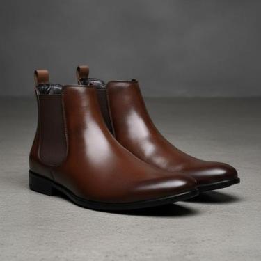 Imagem de Bota Chelsea Masculina de Couro Legitimo Mouro Botina Conforto Extremo