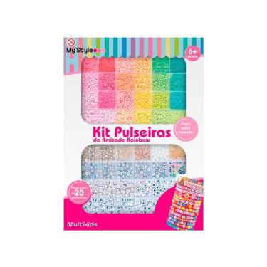 Imagem de Kit Pulseiras da Amizade Arco-iris My Style Tamanho G Multikids - BR23