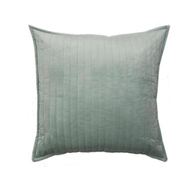 Imagem de Almofada em Veludo Ripado Verde Água - Westwing Collection, Verde