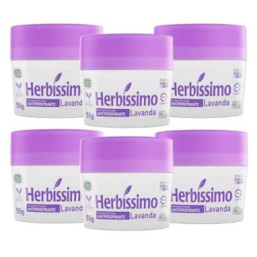 Imagem de Desodorante Creme Lavanda 55g  Herbíssimo, 6 unidades