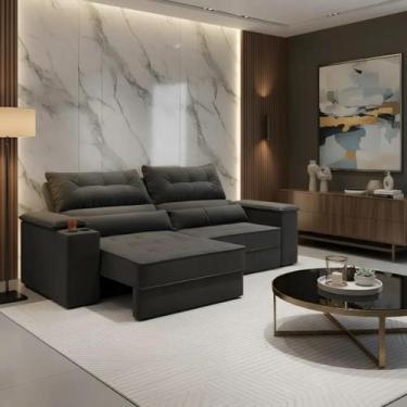 Imagem de Sofá Manhattan 2,10m L 3 Lugares com Porta Copos Retrátil e Reclinável