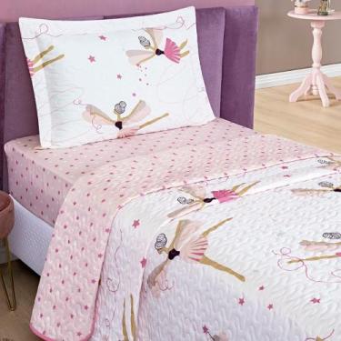 Imagem de KIT Cobre Leito  Kids Solteiro 02 Peças - MAYRA ENXOVAIS, Bailarina