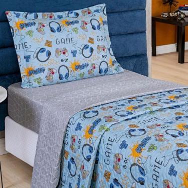 Imagem de KIT Cobre Leito  Kids Solteiro 02 Peças - MAYRA ENXOVAIS, Game